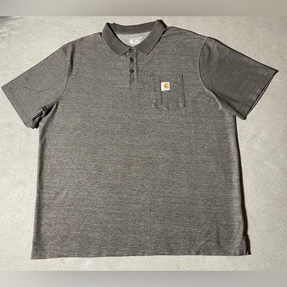 Carhartt Other - Carhartt Men’s Loose Fit Polo Shirt Gray 2XL Short Sleeve Workwear Cotton Blend